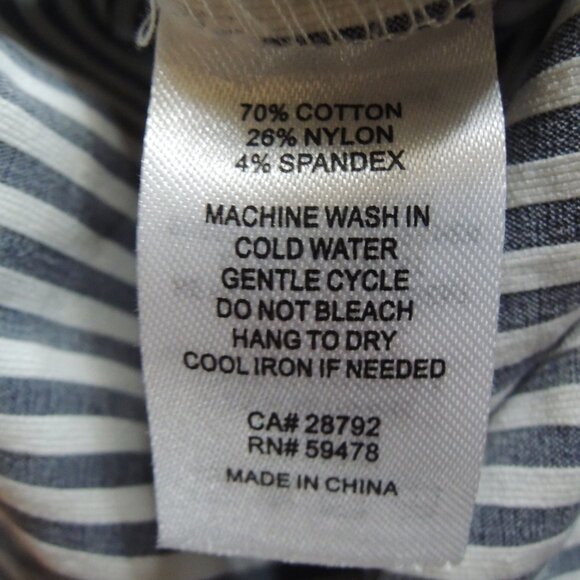 JNY Jones New York Blue & White Seersucker Stretch Pants 12 - Picture 7 of 7